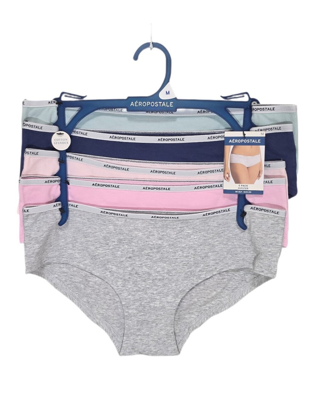 Aeropostale Women's Cheeky Hipster Hiphugger Underwear Panties 5-Pack M